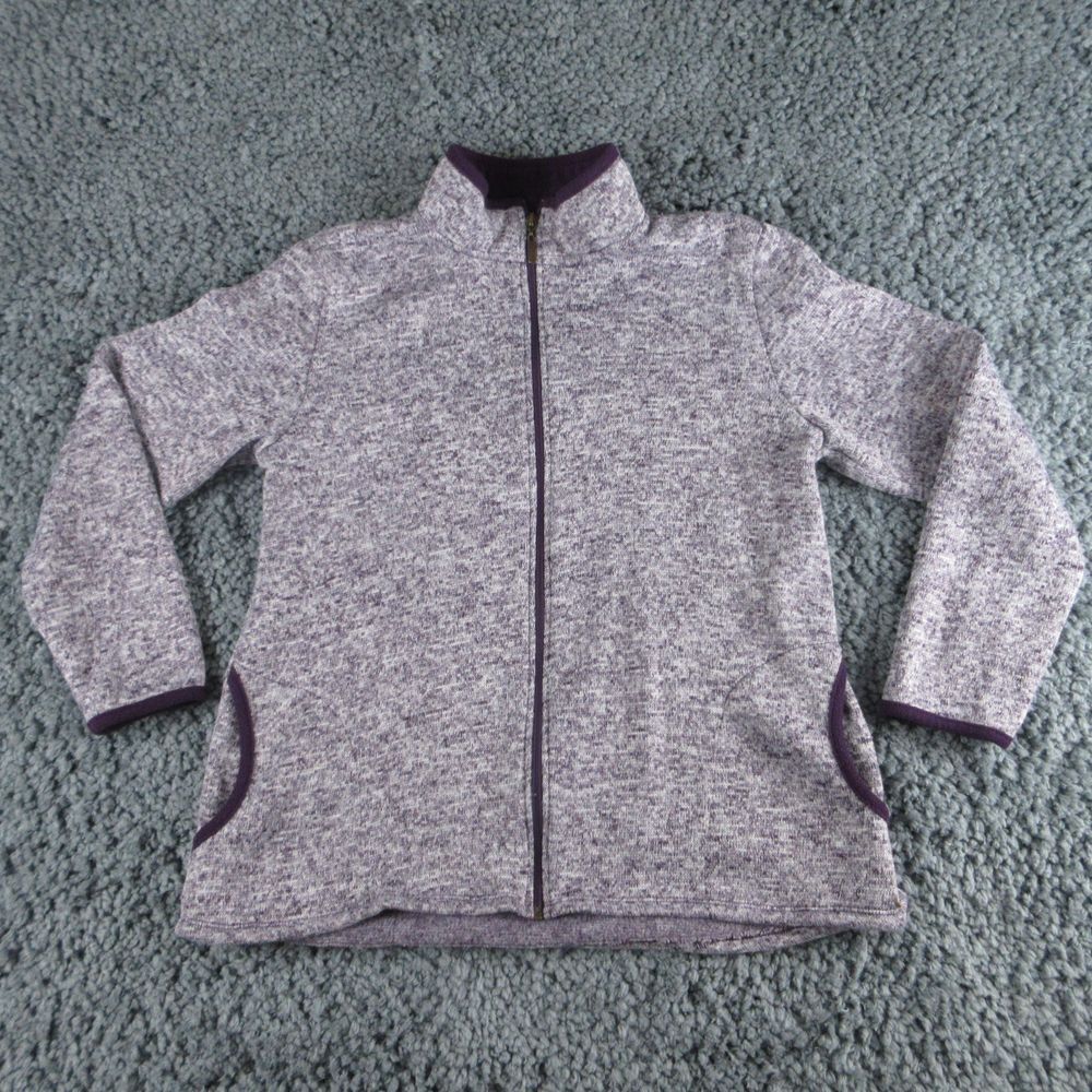 Stan Herman Jacket Womens M Purple Heather Full Zip Long Sleeve